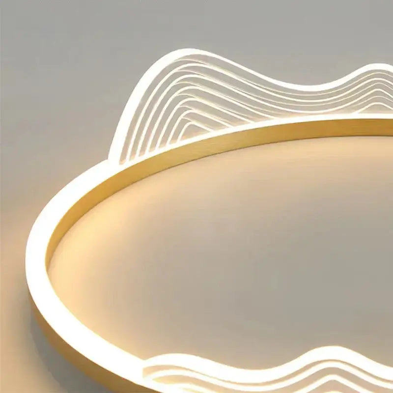 Modern golden lustre ceiling lamp for bedroom warm led light