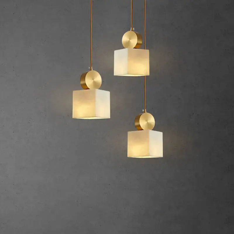 Modern golden luxury marble pendant lamp for dining room