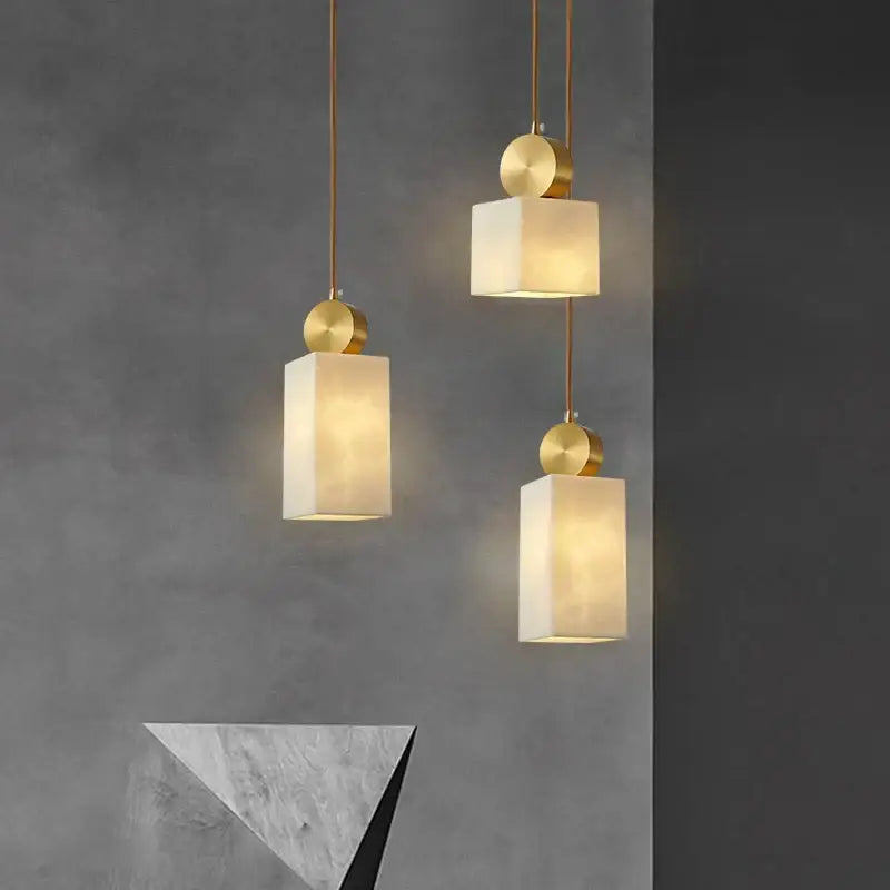 Modern golden luxury marble pendant lamp for dining room