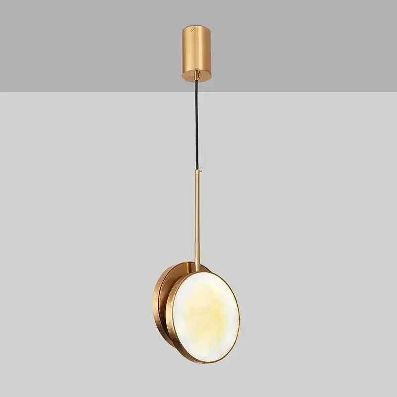 Modern golden marble led pendant light for bedroom