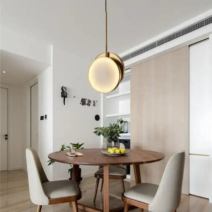 Modern golden marble led pendant light for bedroom
