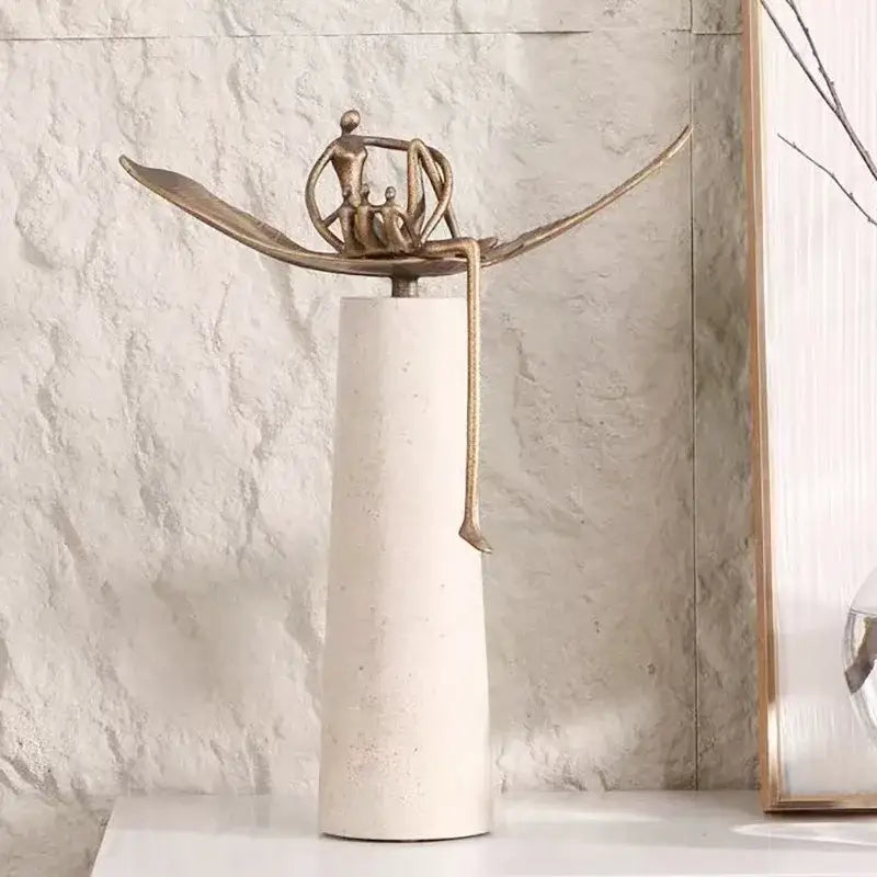 Modern golden metal abstract figure sculpture living room decor