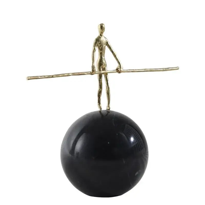 Modern golden metal abstract figure sculpture living room decor