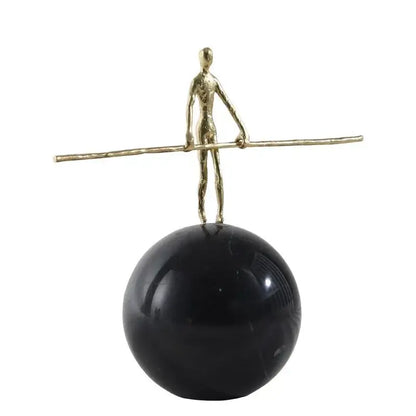 Modern golden metal abstract figure sculpture living room decor