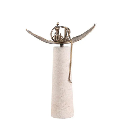 Modern golden metal abstract figure sculpture living room decor