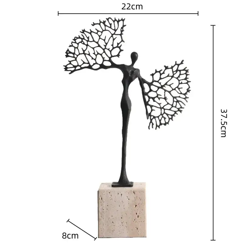 Modern golden metal abstract figure sculpture living room decor