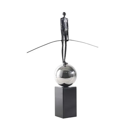 Modern golden metal abstract figure sculpture living room decor