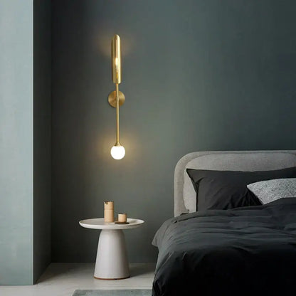 Modern golden metal glass wall lamp bedroom sconce spotlight