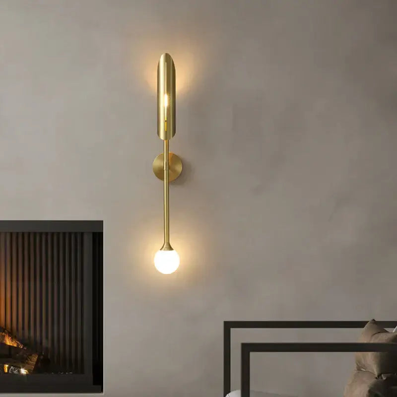Modern golden metal led wall lamps for bedroom and living room decor