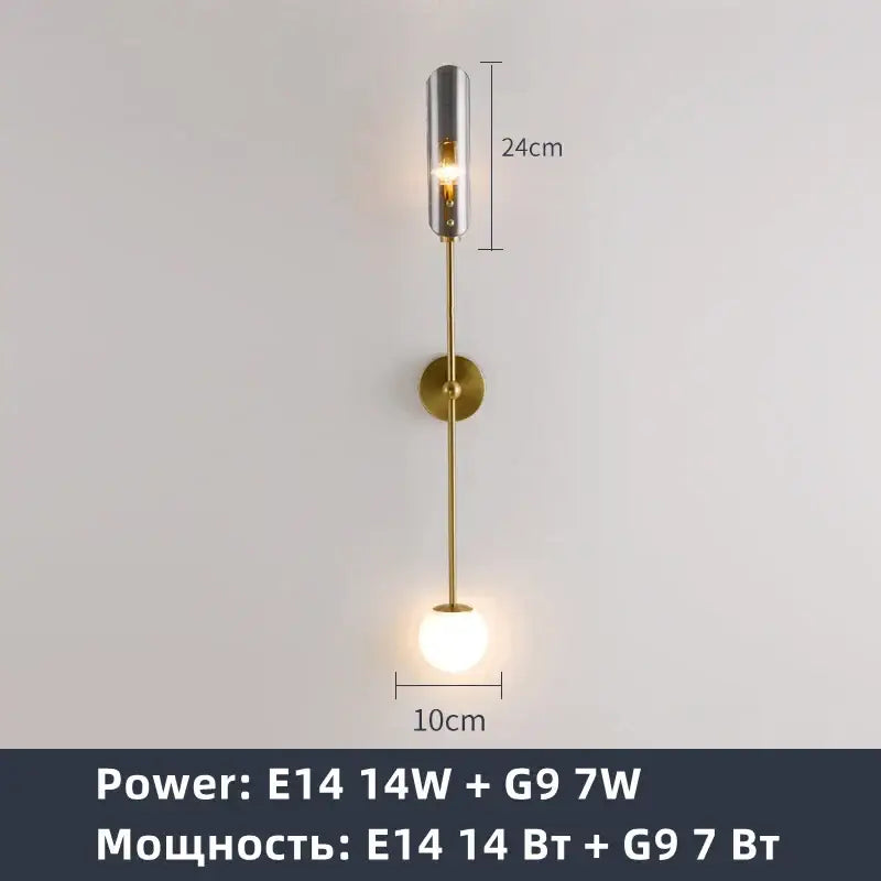 Modern golden metal led wall lamps for bedroom and living room decor