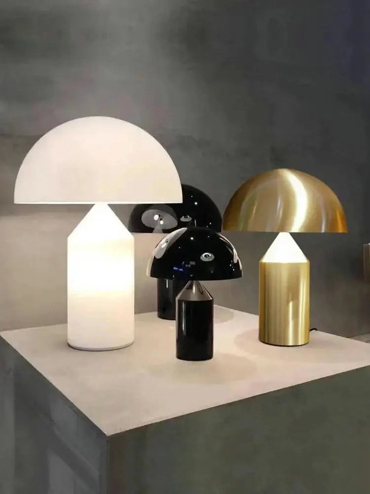 Modern golden mushroom led desk lamp bedroom reading light