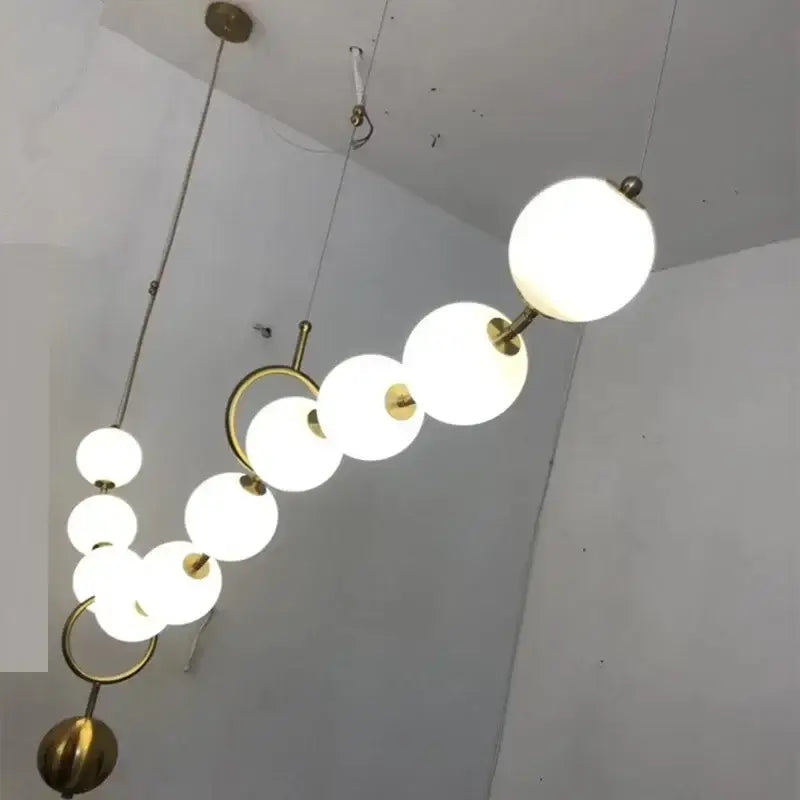 Modern golden necklace chandelier – dining room luxury glass light