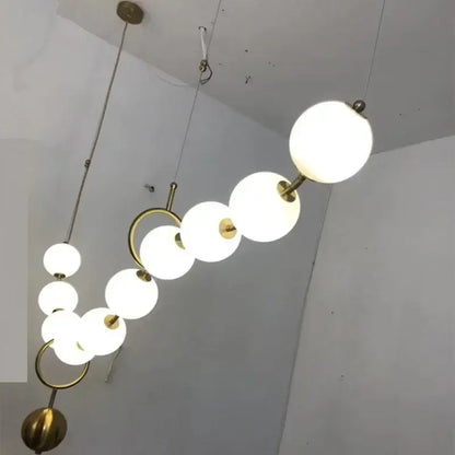 Modern golden necklace chandelier – dining room luxury glass light