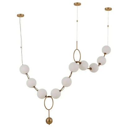 Modern golden necklace chandelier – dining room luxury glass light
