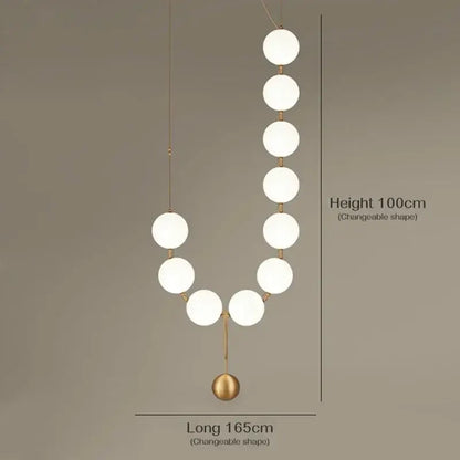 Modern golden necklace chandelier – dining room luxury glass light