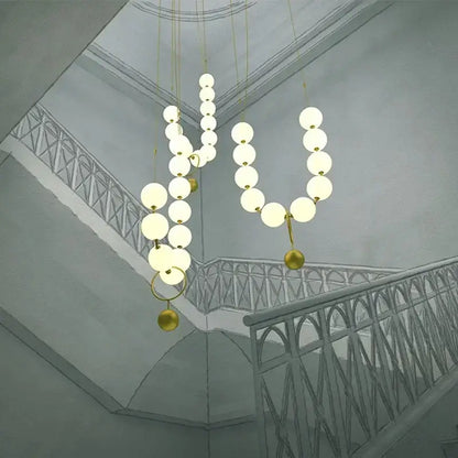 Modern golden necklace chandelier – dining room luxury glass light