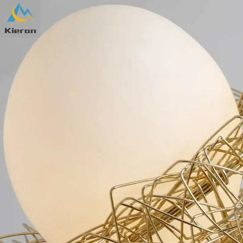 Modern golden nest glass led ceiling lamp for living room decor