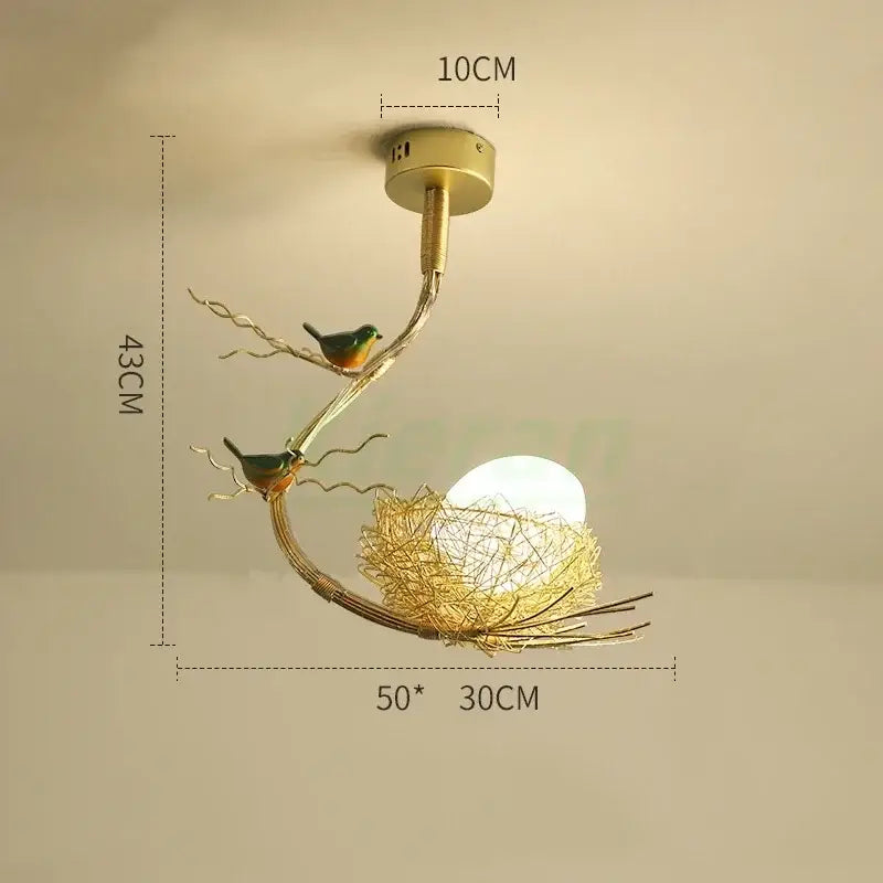 Modern golden nest glass led ceiling lamp for living room decor
