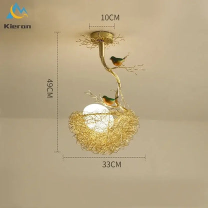 Modern golden nest glass led ceiling lamp for living room decor