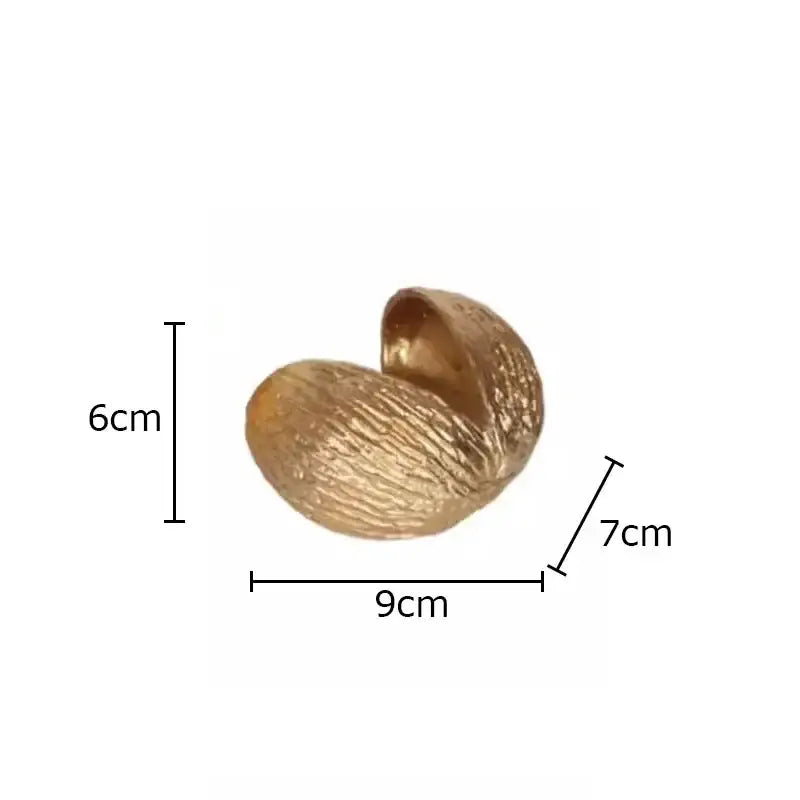 Modern golden nut shell ornaments desk decor for living room