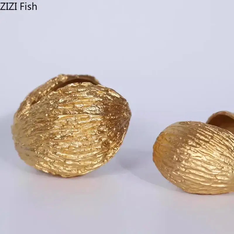Modern golden nut shell ornaments desk decor for living room