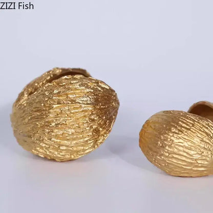 Modern golden nut shell ornaments desk decor for living room