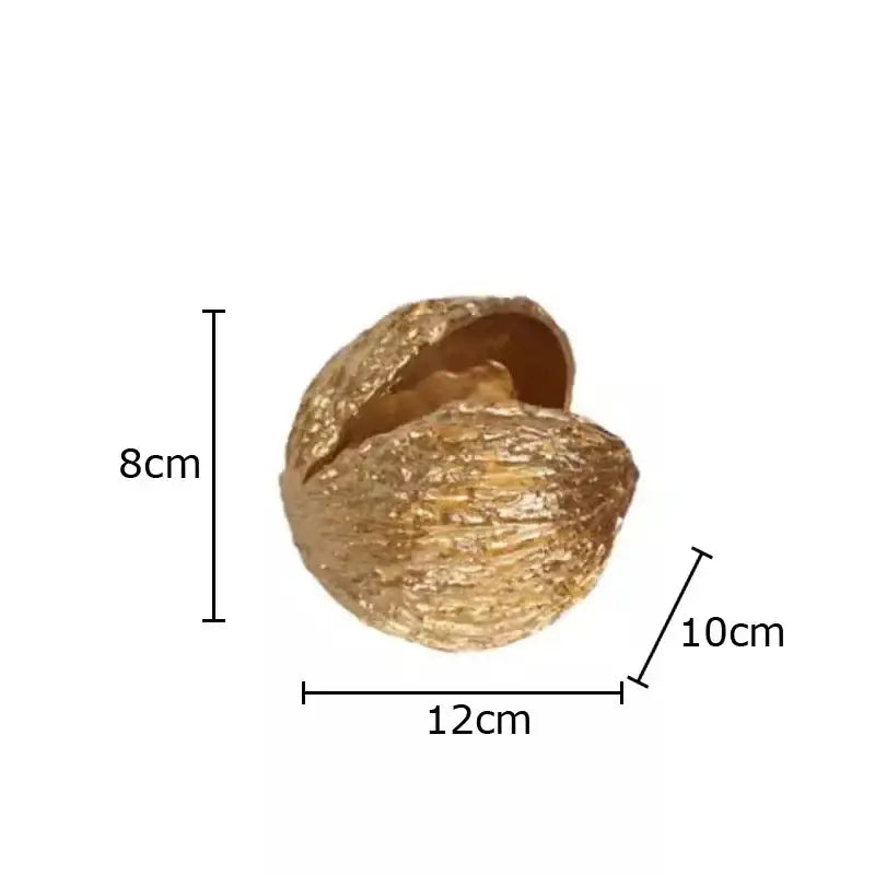 Modern golden nut shell ornaments desk decor for living room
