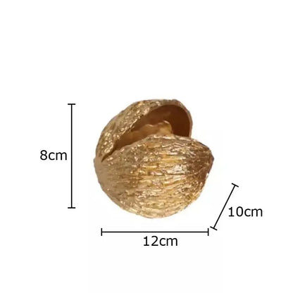 Modern golden nut shell ornaments desk decor for living room