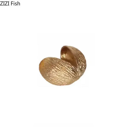 Modern golden nut shell ornaments desk decor for living room