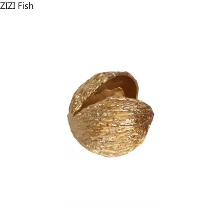 Modern golden nut shell ornaments desk decor for living room