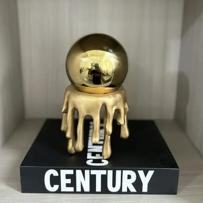Modern golden octopus spherical ornament living room decor