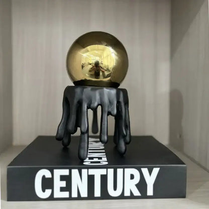 Modern golden octopus spherical ornament living room decor
