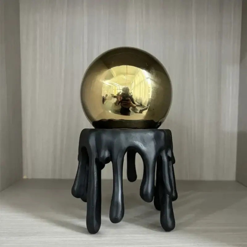 Modern golden octopus spherical ornament living room decor
