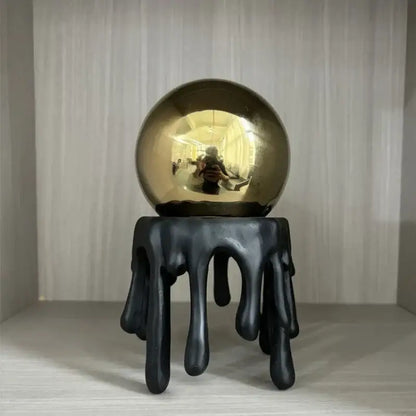 Modern golden octopus spherical ornament living room decor