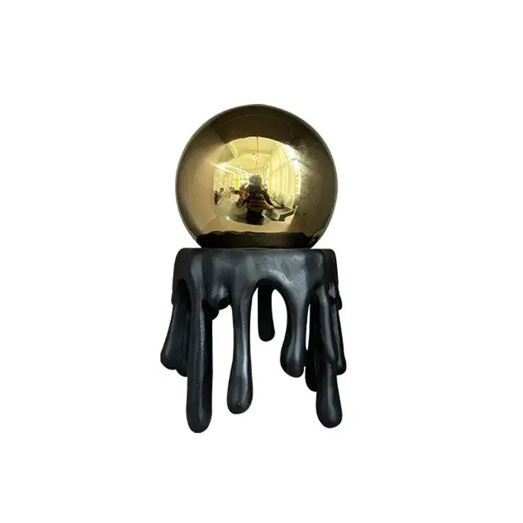 Modern golden octopus spherical ornament living room decor