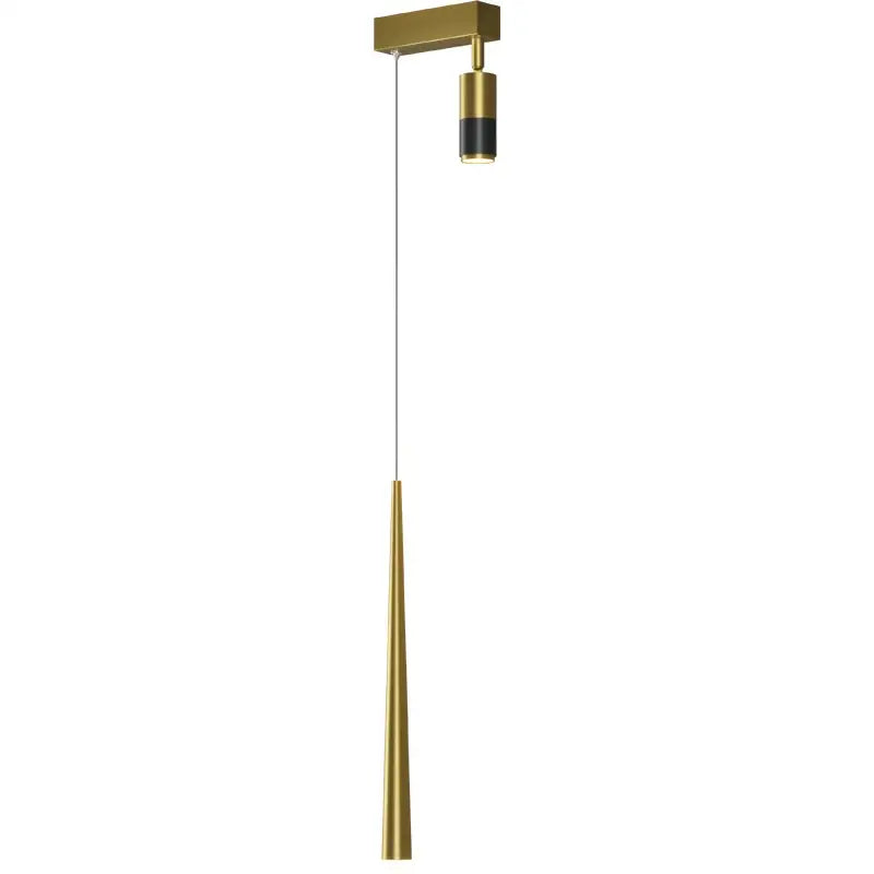 Modern golden pendant chandelier living room sleek cylindrical light