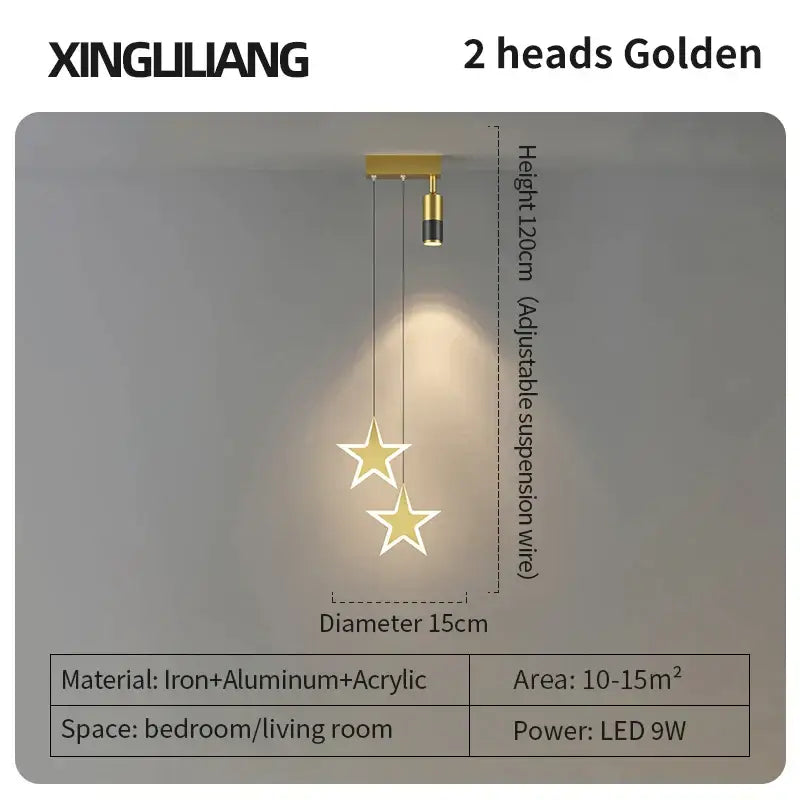 Modern golden pendant chandelier living room sleek cylindrical light