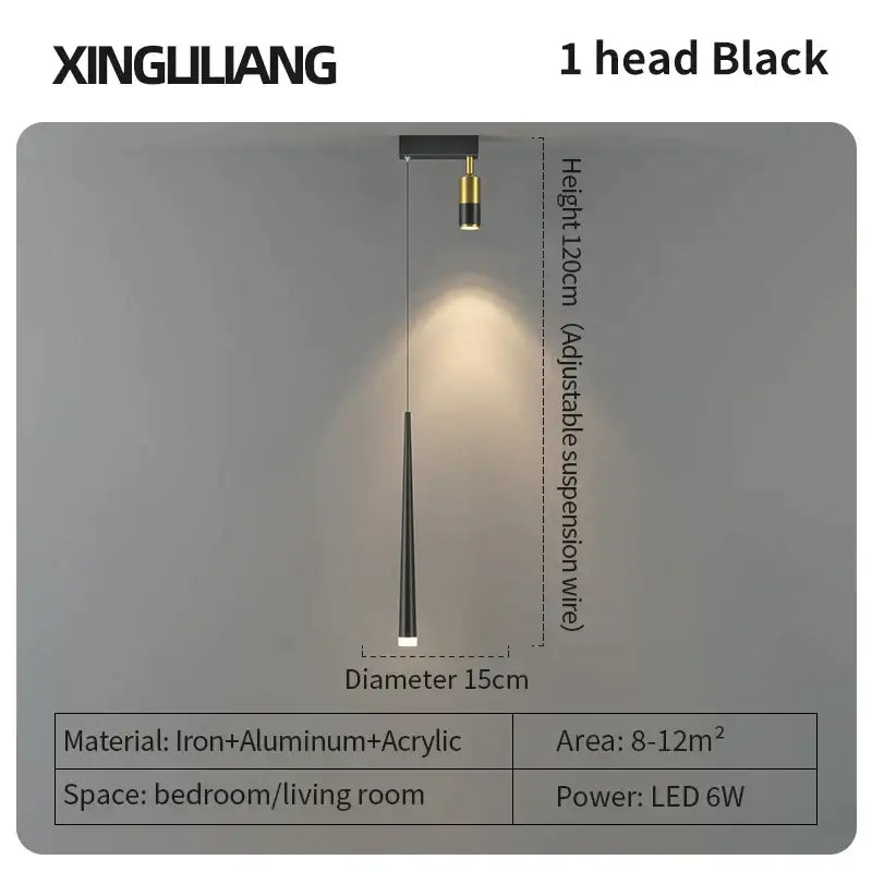 Modern golden pendant chandelier living room sleek cylindrical light