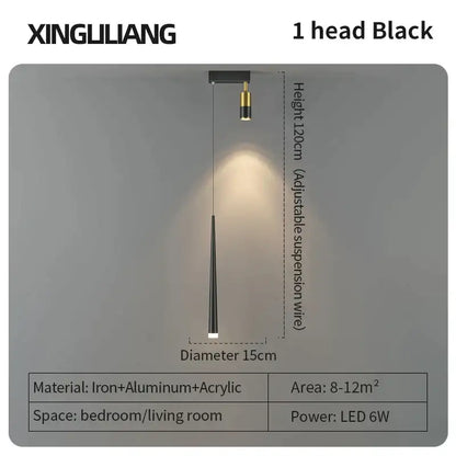 Modern golden pendant chandelier living room sleek cylindrical light