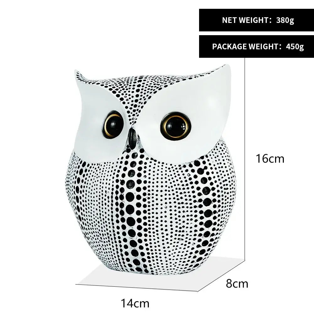 Modern golden perforated owl figurines living room animal statues