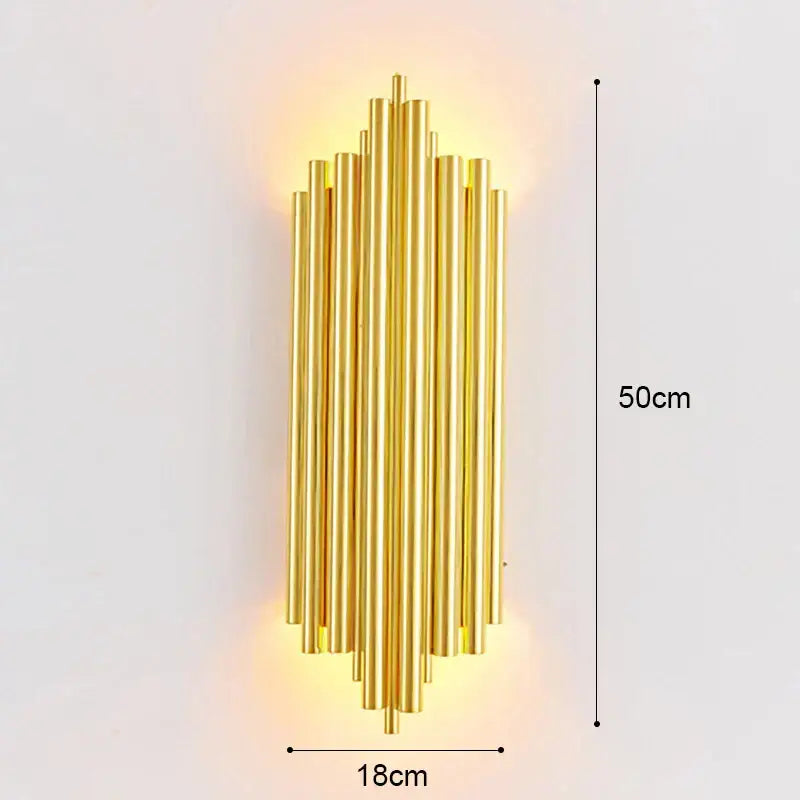 Modern golden radiant led wall lamp bedroom sconce