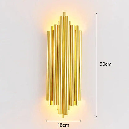 Modern golden radiant led wall lamp bedroom sconce