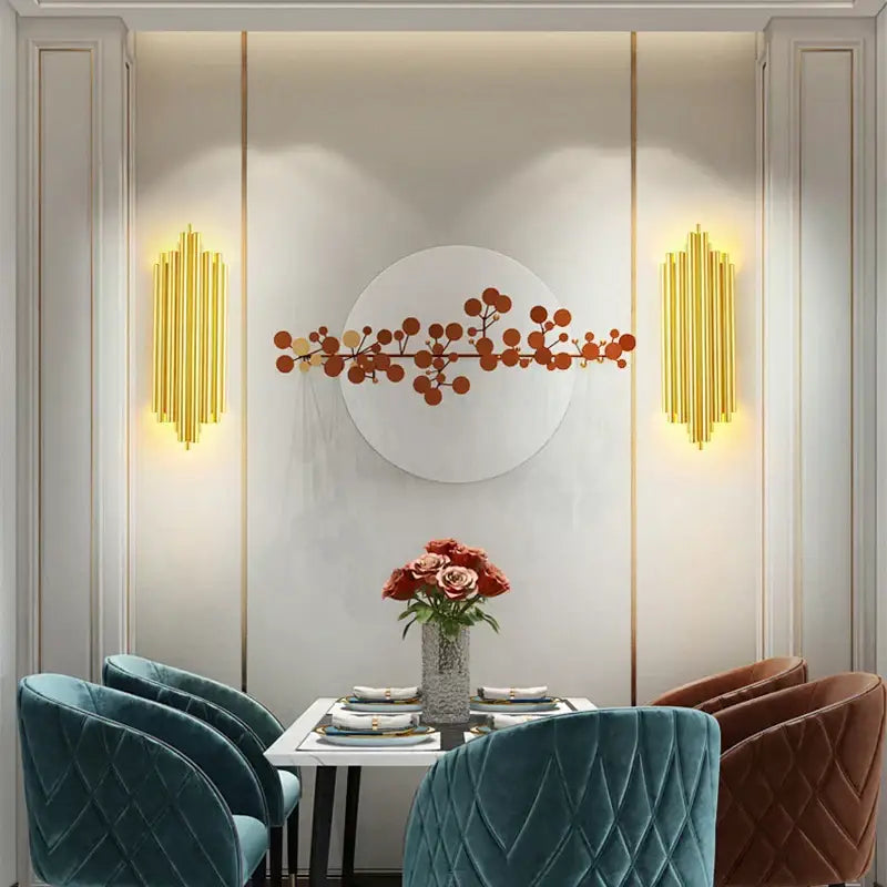 Modern golden radiant led wall lamp bedroom sconce