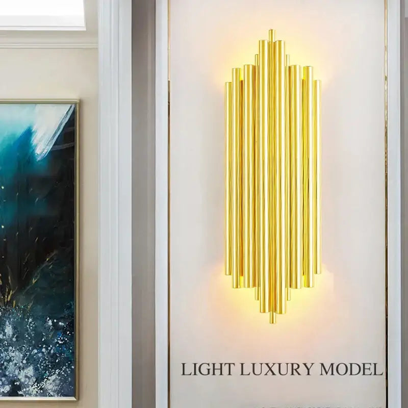 Modern golden radiant led wall lamp bedroom sconce