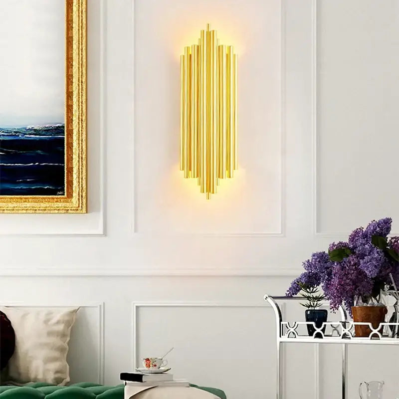 Modern golden radiant led wall lamp bedroom sconce