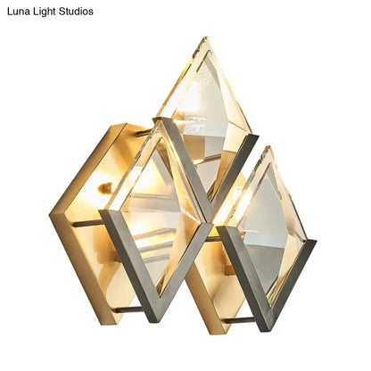 Modern golden modern style clear crystal wall sconce light bedroom