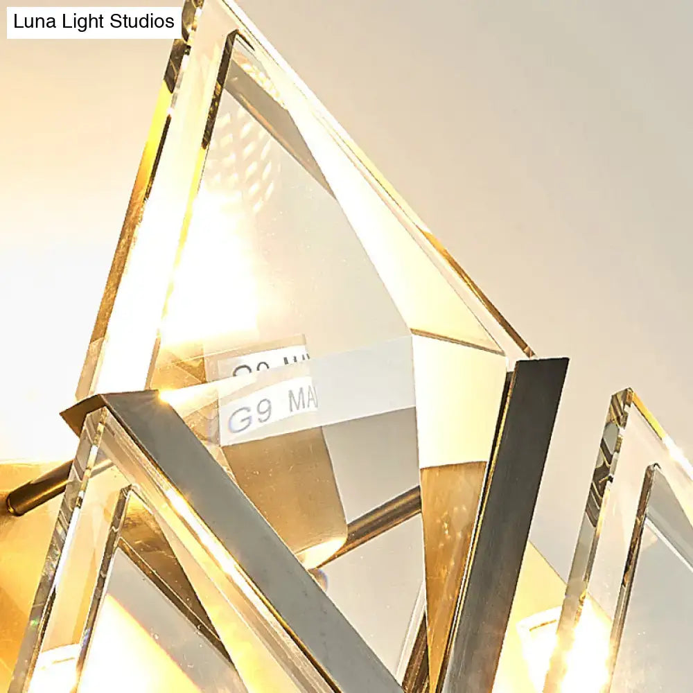 Modern golden modern style clear crystal wall sconce light bedroom