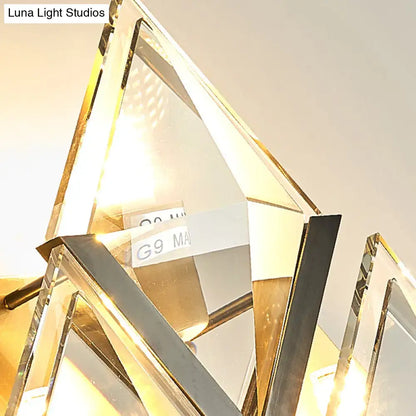 Modern golden modern style clear crystal wall sconce light bedroom
