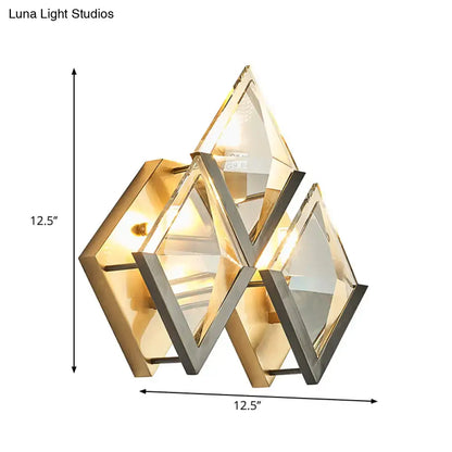 Modern golden modern style clear crystal wall sconce light bedroom