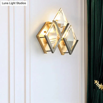 Modern golden modern style clear crystal wall sconce light bedroom